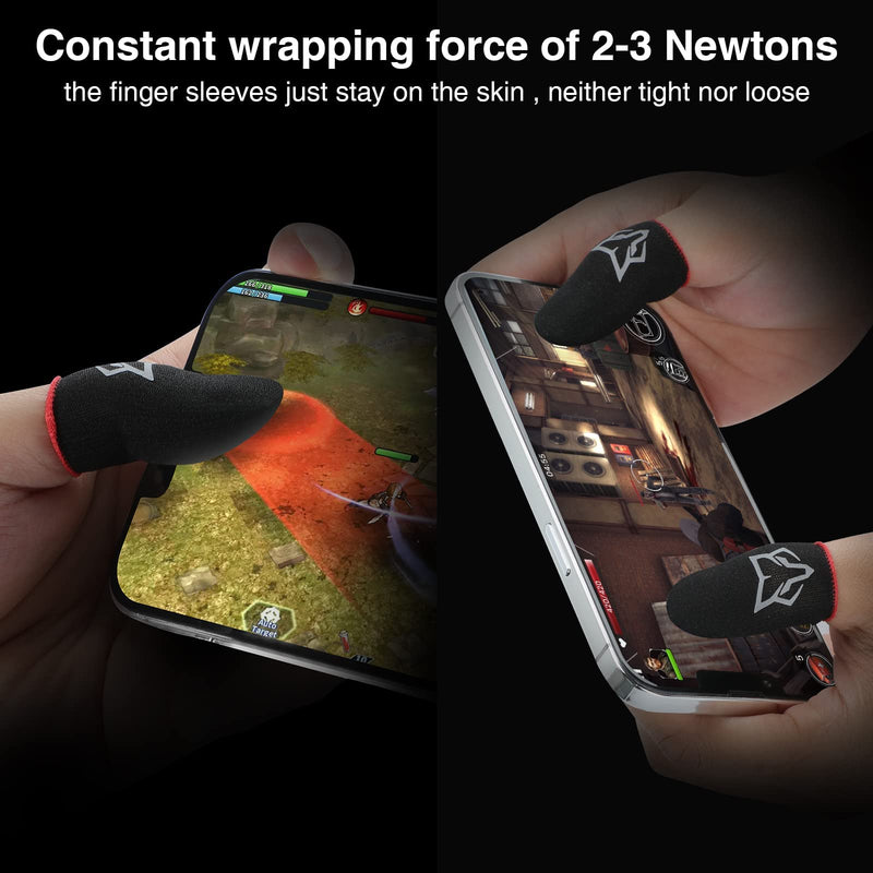 Mobile Phone Game Finger Sleeves [6pcs], Anti-Sweat Breathable,Gaming Sleeve,Thumbs Finger Gloves Cover Sleeve for League of Legend, PUBG, Rules of Survival, Knives Out (Black [Carbon Fibre]) Black [Carbon Fibre]