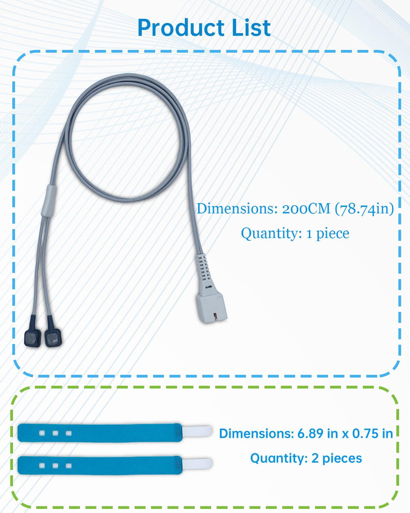 Infants Probes 78.74 in 200 cm Compatible with Hand Pulse Oximeter Model JKS50F 200 cm for infants