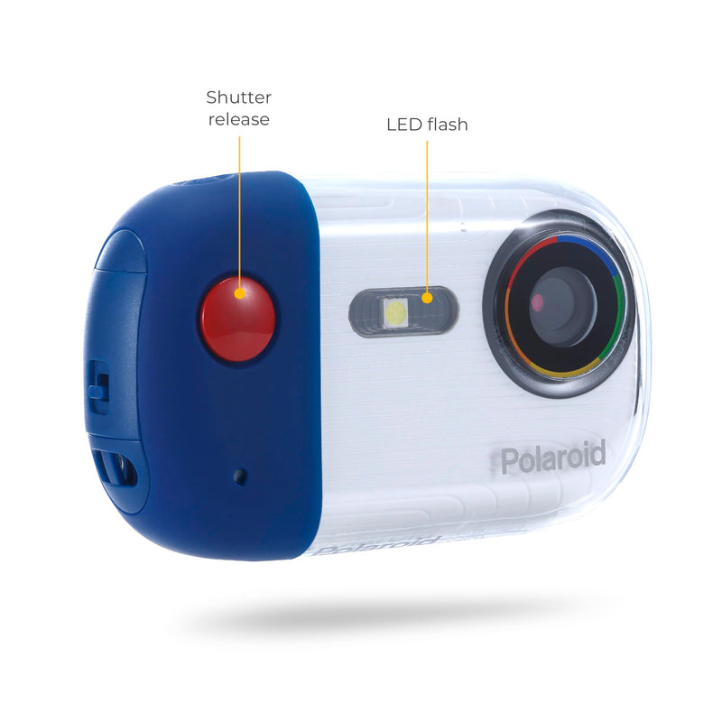 Polaroid Underwater Camera 18mp 4K UHD, Polaroid Waterproof Camera for Snorkeling and Diving with LCD Display, USB Rechargeable Digital Polaroid Camera for Videos and Photos Blue