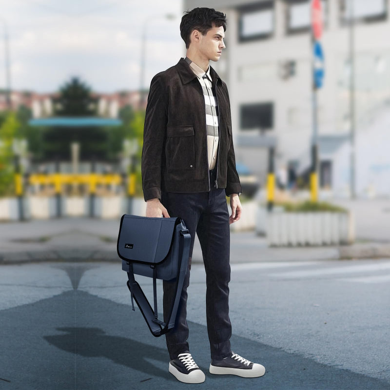 SIMTOP Messenger Bag Crossbody Shoulder Bag for Commuters and Travelers Water Resistant Scratch and Wear Cordura YKK Zipper Blue