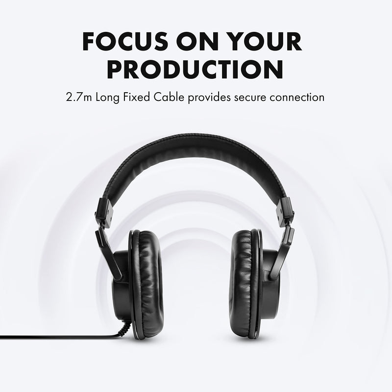 M-AUDIO HDH40 Closed-Back Over-Ear Headphones | Flexible Headband Design, 2.7m Cable for Studio Monitoring, Podcasting, and Audio Recording