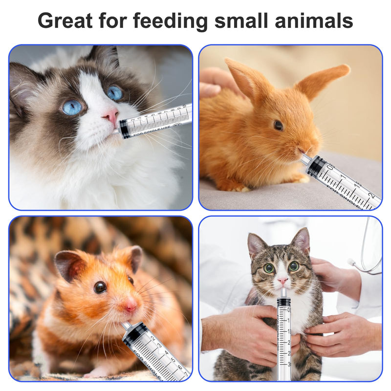 5pcs Plastic Syringes - 1ml, 3ml, 5ml, 10ml, 20ml, No Needle Measuring Syringe Reusable Syringes for Scientific Lab Dispensing Liquid Measuring Watering Pet Feeding Oil or Glue Applicator