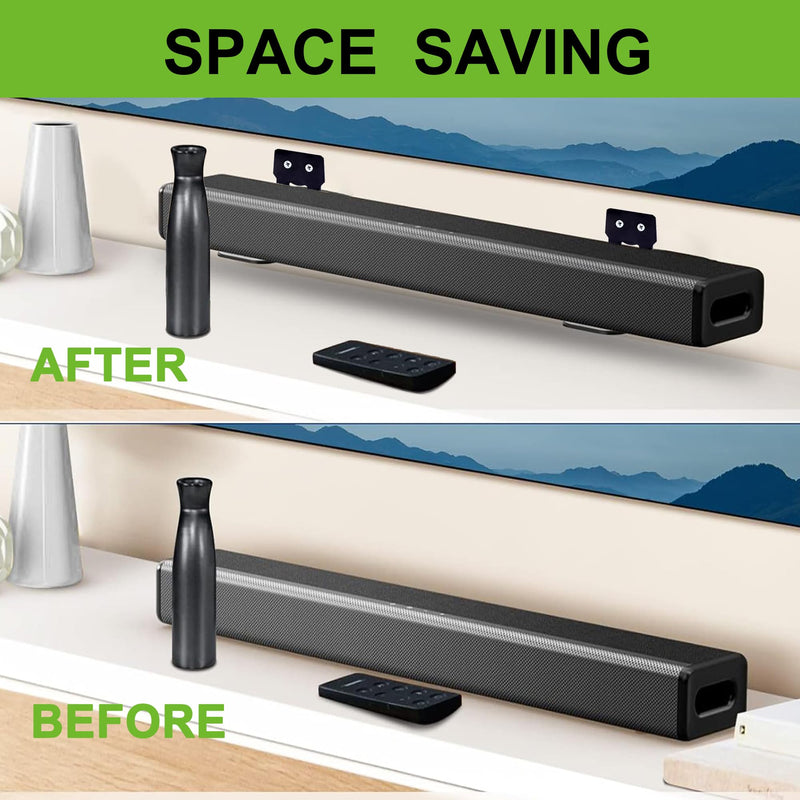 [AUSTRALIA] - Suixing Adjustable Soundbar Mount, Universal Sound Bar Wall Brackets Works with Most Sound bar Mounts, Length Adjustable 3.4''-5.2'', Removable and Lockable Mounting Bracket(Square) Black_3.4"-5.2" Length Adjustable 3.4"-5.2" 