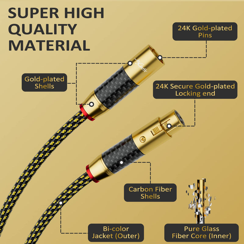 [AUSTRALIA] - Hi-Fi XLR to XLR Microphone Cable 100 Feet, Male to Female Cable, 3 Pin Balanced XLR Cable, 16AWG Silver Plated Copper, Multiple Shield, Nylon Braided Cord for Real HiFi System, Audiophile 