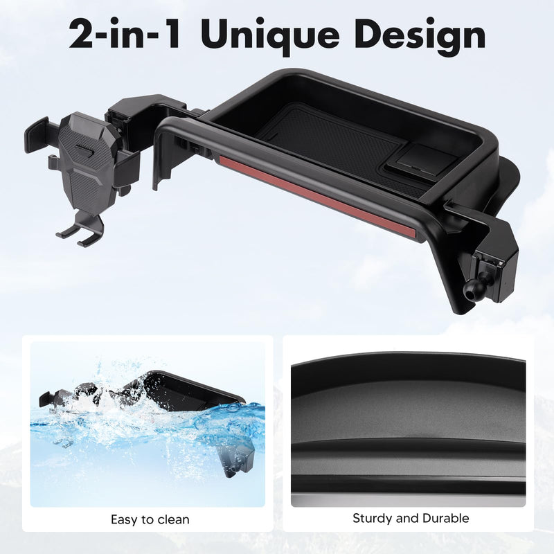 FIILINES Dashboard Center Console Organizer & Phone Holder for Toyota CHR 2019-2022, Dash Organizer with 360 Degree Rotation Phone Mount CHR Accessories (Only Fit 8-inch)