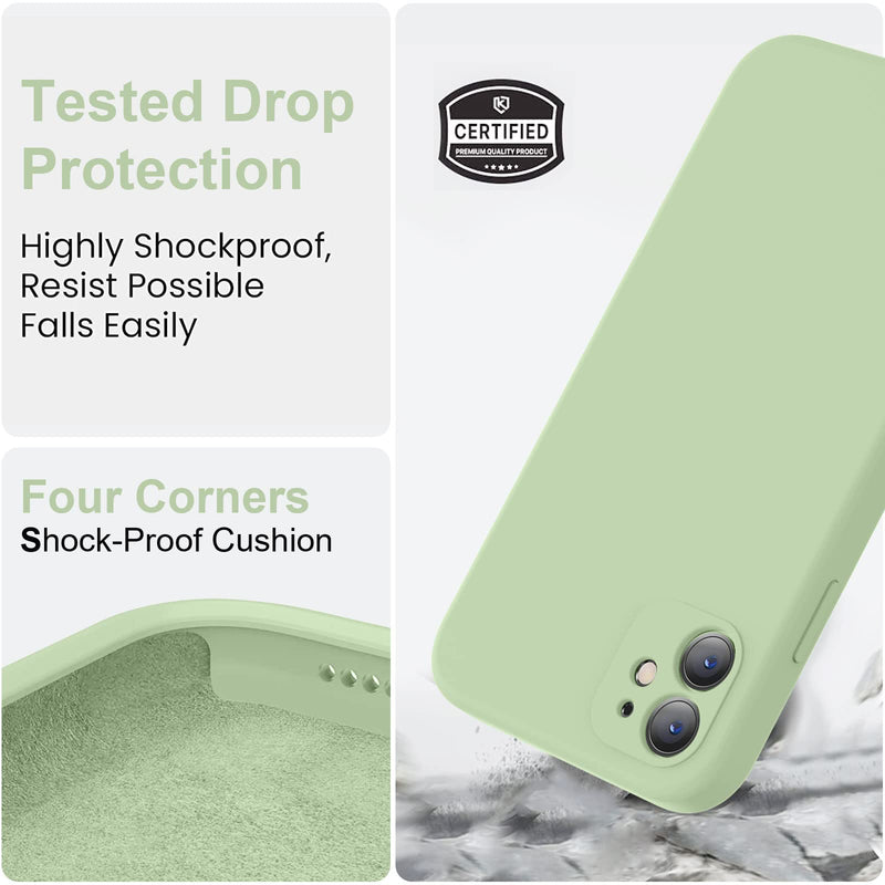 Vooii Compatible with iPhone 11 Case, Upgraded Liquid Silicone with [Square Edges] [Camera Protection] [Soft Anti-Scratch Microfiber Lining] Phone Case for iPhone 11 6.1 inch - Matcha