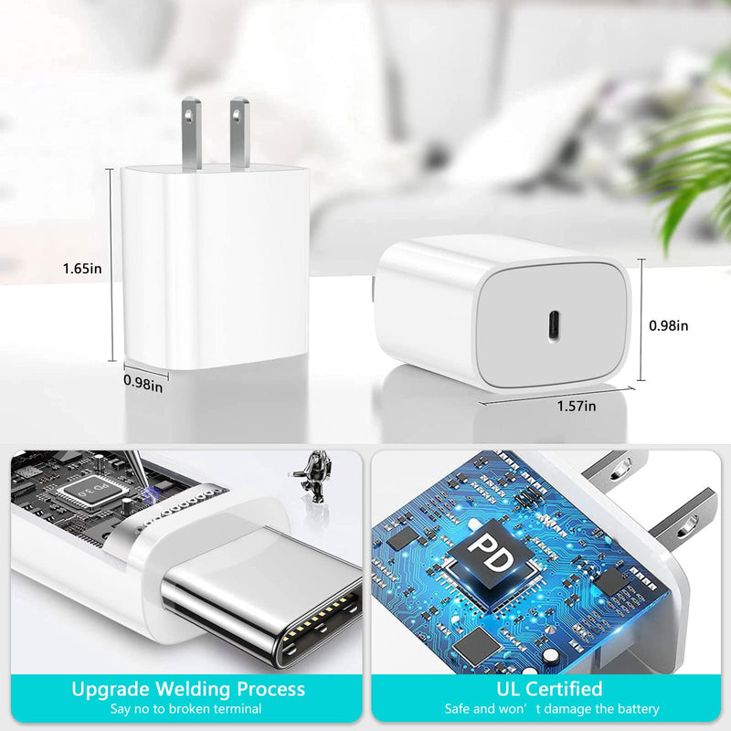 iPhone 15 Charger,iPad Pro Charger,20W USB C Fast Charger with 10FT Long Fast Charging Cord for iPhone 15 Pro Max/Plus,iPad Pro 12.9 5th/4th/3rd,11 inch 3/2nd,iPad Air 5th/4th,iPad Mini 6th,iPad 10th A-White