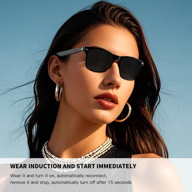 Smart Glasses, Bluetooth Sunglasses, New Upgraded Smart Glasses for Men/Women, Open Ear Speaker, Voice Assistant Compatible, Hands-Free Calls