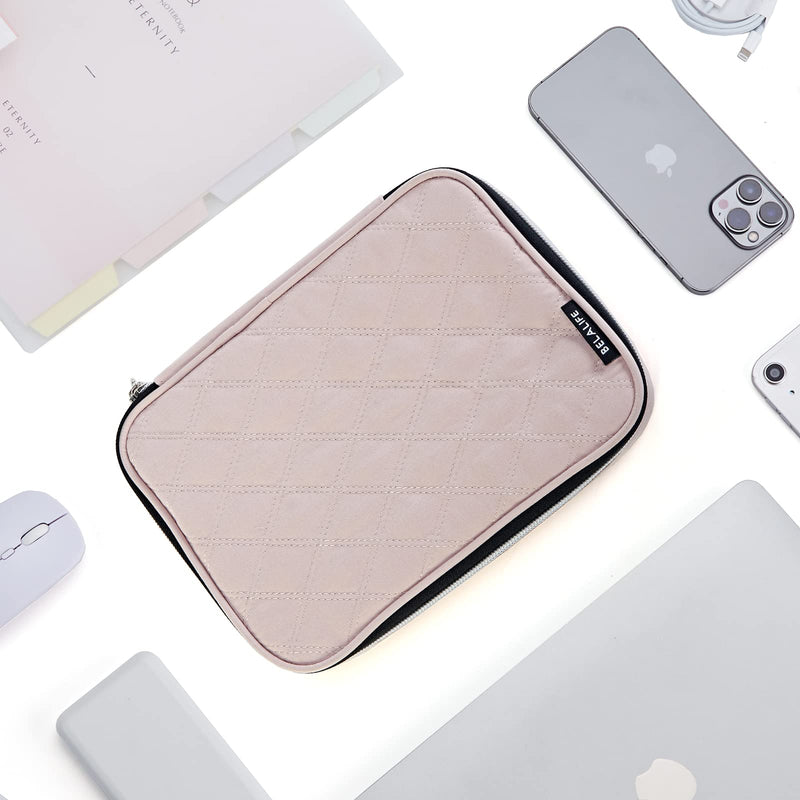 BELALIFE Portable Travel Cable Organizer Bag, Tech Storage Bag for Cord, Charger, Phone, Earphone, Hard Drive, USB, SD Card and Electronic Accessories, Pink Medium