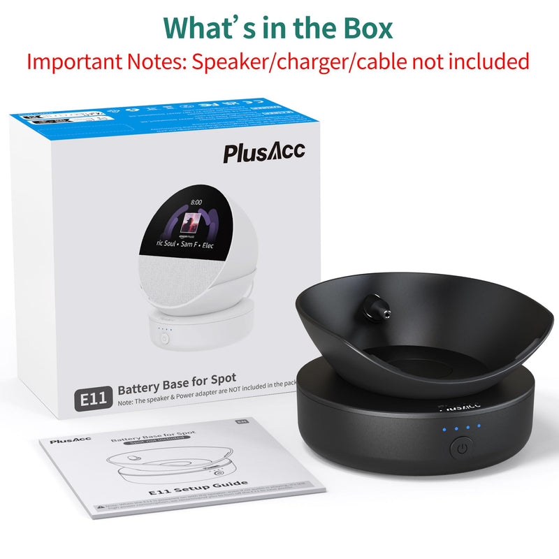 PlusAcc Battery Base for Spot - 5000mAh Portable Charger Stand with 8 Hours Sound Playback Playtime with USB-C Output Port, Charging Dock Accessories for iPhone and Spot (Not Include Spot)(Black) Black