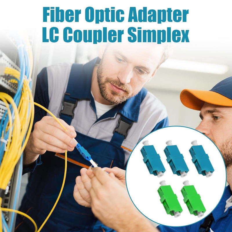 Pack of 5 Fibre Optic Adapter Set LC/APC to LC/UPC, Singlemode Fibre Optic Coupling for Network Connections, FTTH, Fibre Optic Cable Extension, Durable and Compatible