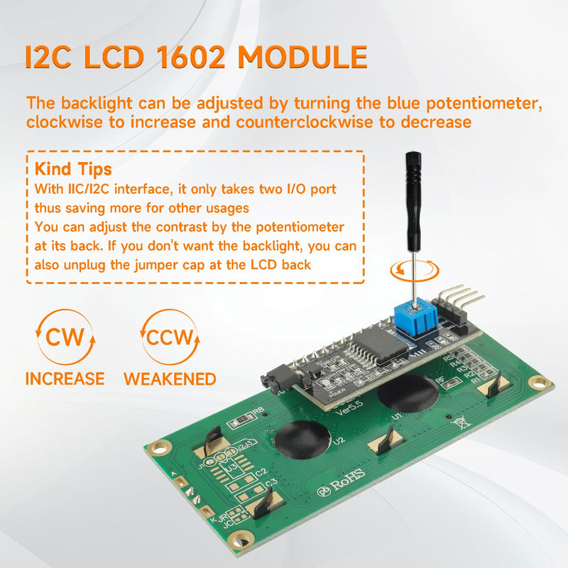 4pcs I2C IIC TWI 1602 Serial LCD Display Module 16x2 Compatible with Arduino Raspberry Pi