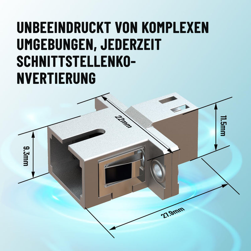 [AUSTRALIA] - EMSECKO Fiber Optic Adapter SC/APC to LC/APC Single Mode Simplex Fiber Optic Adapter Fiber Optic Adapter Coupler Flange for Carrier Equipment FTTH 1 Pack SC/A/M-LC/A/M 