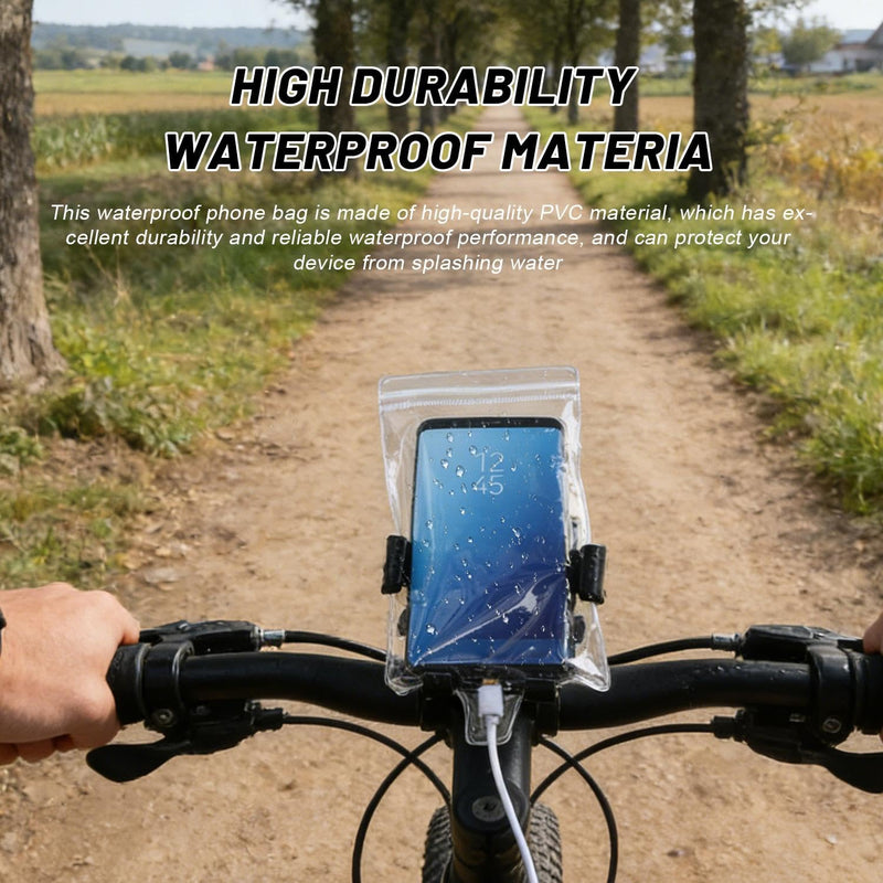 4Pcs Universal Waterproof Phone Bag Motorcycle Charging Pouch Clear PVC Rainproof Case for Bike Scooter Handlebar Mount Accessories
