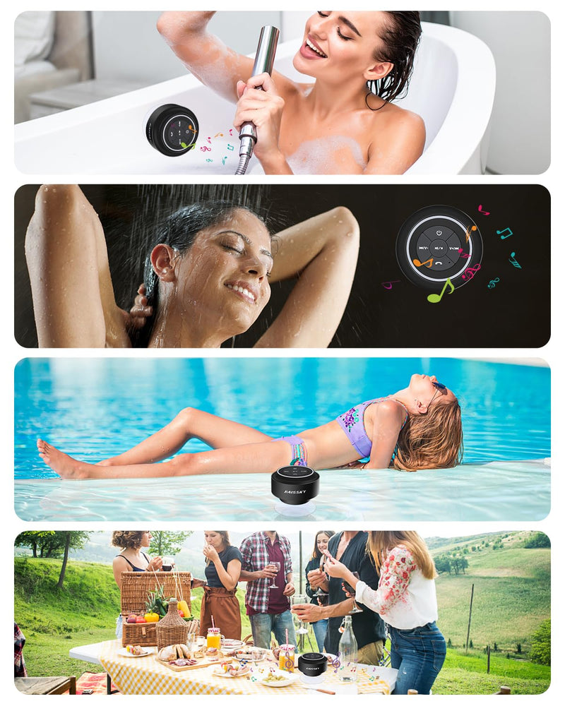[AUSTRALIA] - Mini Bluetooth Shower Speaker with Suction Cup, Wireless Shower Speaker Bluetooth Waterproof, IP67 Floating Waterproof Bathroom Speaker, Ideal Gifts for Men Women Kids 