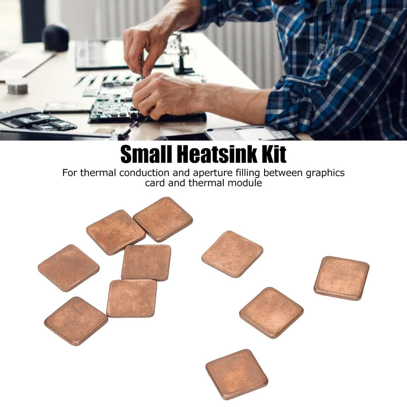 [AUSTRALIA] - Pack of 100 15 mm GPU CPU Thermal Heatsink Copper Pad, Copper Pad Shim Thermal Kit, Multiple Thickness Options Copper Plate Cooler Small Heatsink for Cooling PC Components (15 x 15 x 0.5 mm) 