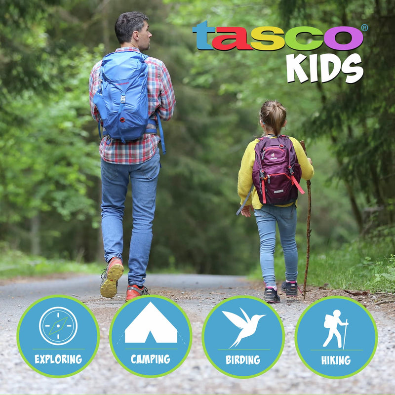 [AUSTRALIA] - Tasco Kids Binoculars 8x21, Compact Binoculars for Kids Ages 3-12, Great for Adventures, Hiking, Camping, Travel, Bird Watching Foldable Black 
