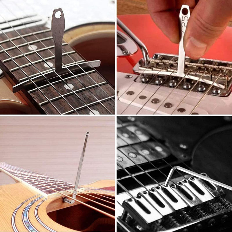 27Pcs Guitar Tool Kit,Guitar Accessories Gifts for Men,Guitar Repair Kit,Luthier Tools,Guitar Setup Kit for Ukulele Bass Mandolin Banjo Guitar,Guitar Maintenance Kit with Carry Bag Update Kit-27PCS