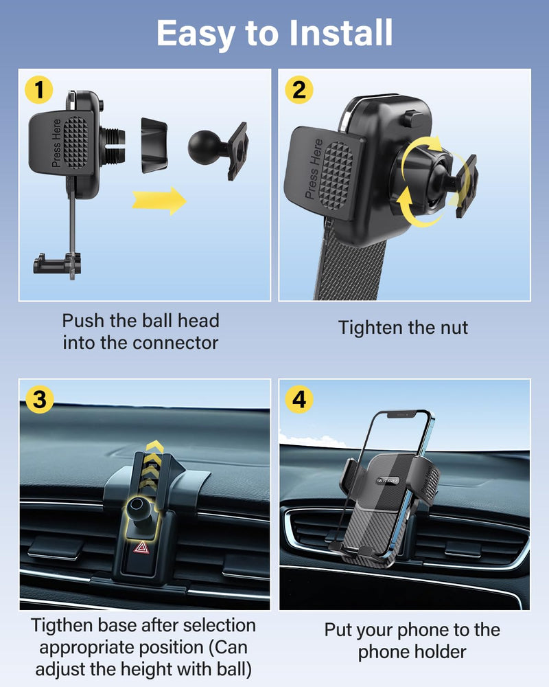 SKYLOTEC Car Phone Holder for Jeep Renegade 2015-2023 Accessories | Renegade Cell Phone Holder Dash Mount, Automobile Cradles, Hands-Free 360° Rotation, NOT Block Air Vent Universal Holder