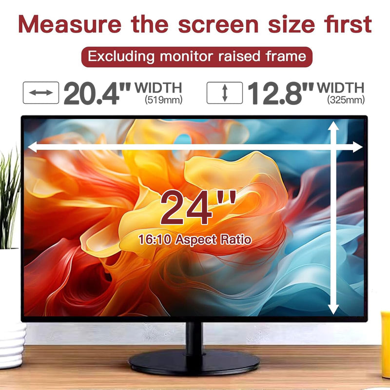 2 Pack 24 Inch 16:10 Privacy Screen for Computer Monitor, Eye Protection Anti Glare Computer Screen Cover, Removable Anti-Scratch Computer Screen Privacy Shield for 24'' Widescreen Monitor 24 Inch (16:10)