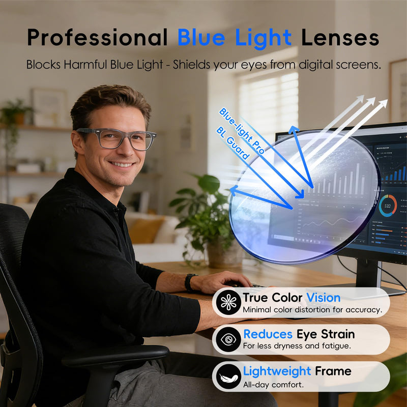GetD AI Glasses, Smart Glasses Powered by ChatGPT, Real-Time AI Translation | Anti-blue light lens, AI translation in 145 languages, Hands‑free calls, Immersive audio, Holds AI conversations