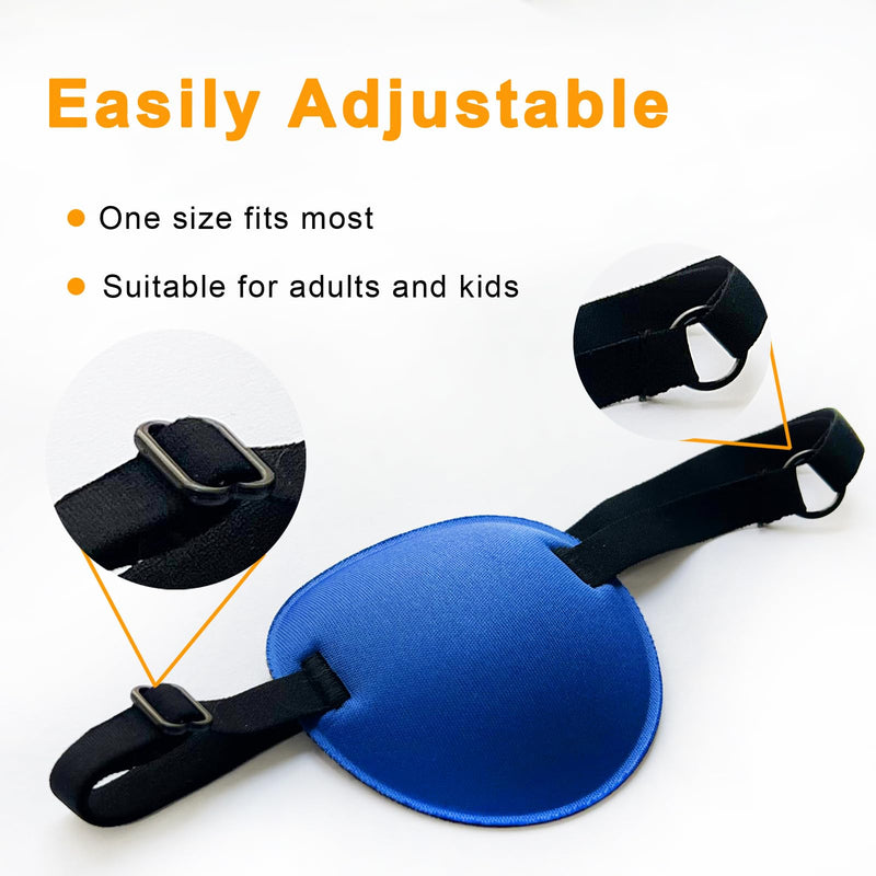 6PCS Eye Patch, Super Soft Eye Patches, Adjustable Medical Eye Patch for Adults and Kids, Amblyopia Lazy Eye Patches for Left or Right Eyes, 6 Colors 1 Count (Pack of 6)