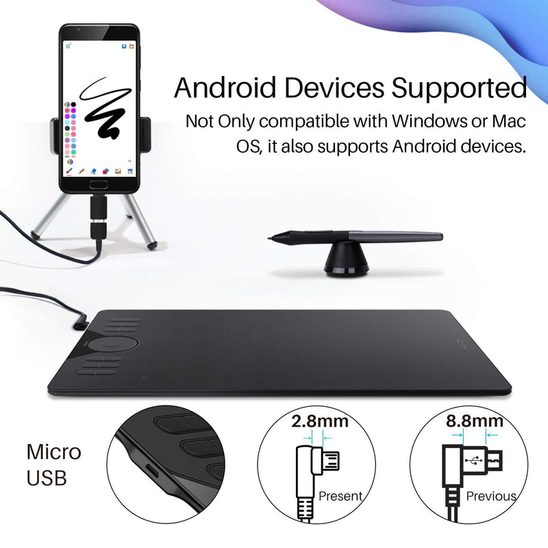 HUION Inspiroy HS610 Drawing Tablet and Palm Rejection Artist Glove