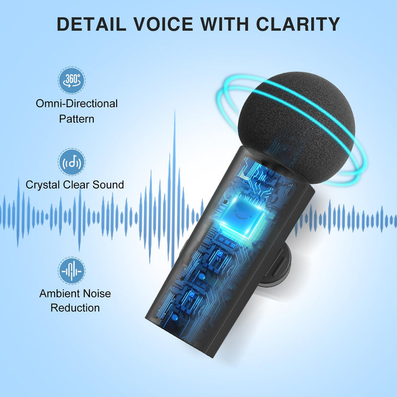 FIFINE Wireless Lavalier System with 2 Microphones, Lapel Mic Clear Sound for YouTube Video Interview Vlog, Dual Mini Mic with Type C Receiver for Android Phone/Tablet/Iphone15(USB C) Laptop-M8 M8 (Two Mics)