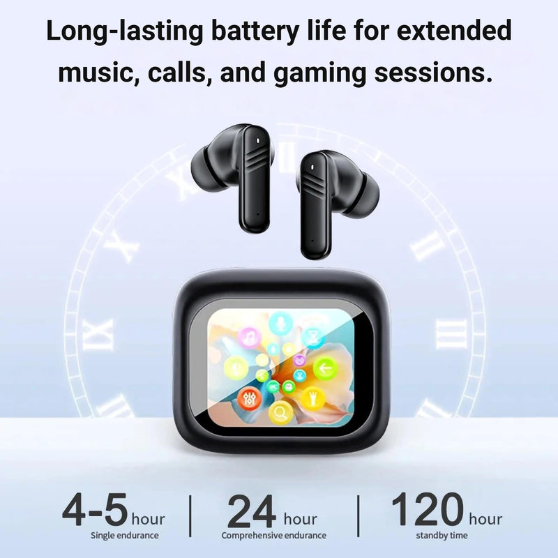 LX-10 Hybrid Active Noise Cancelling Wireless Earbuds BT 5.4 Play Time 4-5 Hours Stereo in-Ear Headphones, Environment Noise Cancelling Gaming Earbud, Waterproof IPX-4