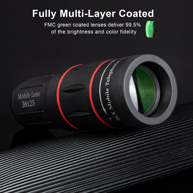 [AUSTRALIA] - 36X Long Focus Telephoto Phone Lens for iPhone and Android, Zoom Cellphone Camera Lens with Phone Clip for Picture Video Taking 