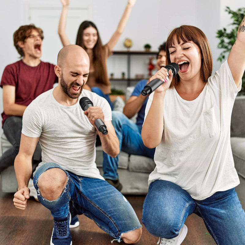 TONOR Wireless Microphones, Dual UHF Karaoke Microphone System, Microfonos Inalambricos with Rechargeable Receiver, Cordless Dynamic Mics Set for Singing, Wedding, Party, 60 m/200ft TW320, 2 Mics Grey