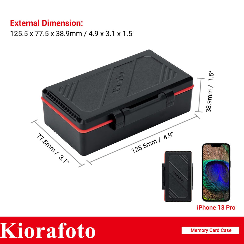 Kiorafoto 58 Slots TF Micro SD Memory Card Case Holder Water-Resistant Anti-Shock Storage Organizer with Labels & Notepaper for 58 TF MSD Microsd Microsdhc Microsdxc Memory Cards *2022 Vertical Style for 58 Micro SD
