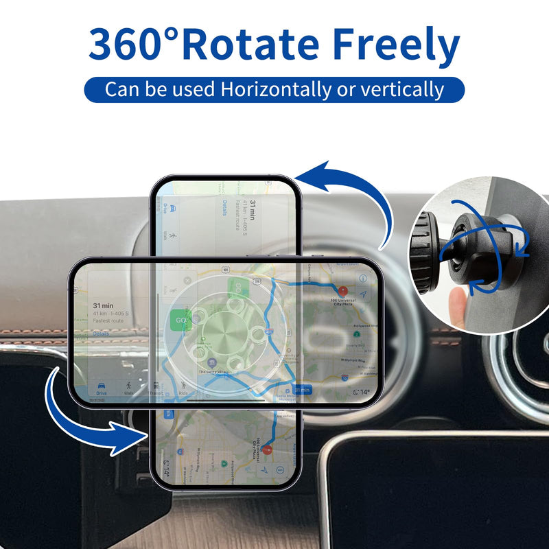 Car Phone Holder for 2023-2025 Mercedes Benz GLC /2022-2025 Mercedes Benz C-Class Accessories 12.3-inch Screen，Car Mount，[Strongest Magnets] 360° Rotation，Compatible for All Cell Phones for 23-25 GLC & 22-25 C-Class(12.3-Inch only)