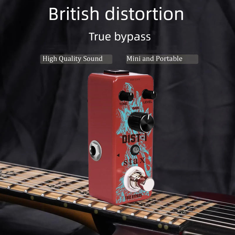 Stax Vintage British Distortion Pedal - Classic UK-Inspired Overdrive & Crunch for Guitar High Gain Tube Amp Tone True Bypass. British Dish