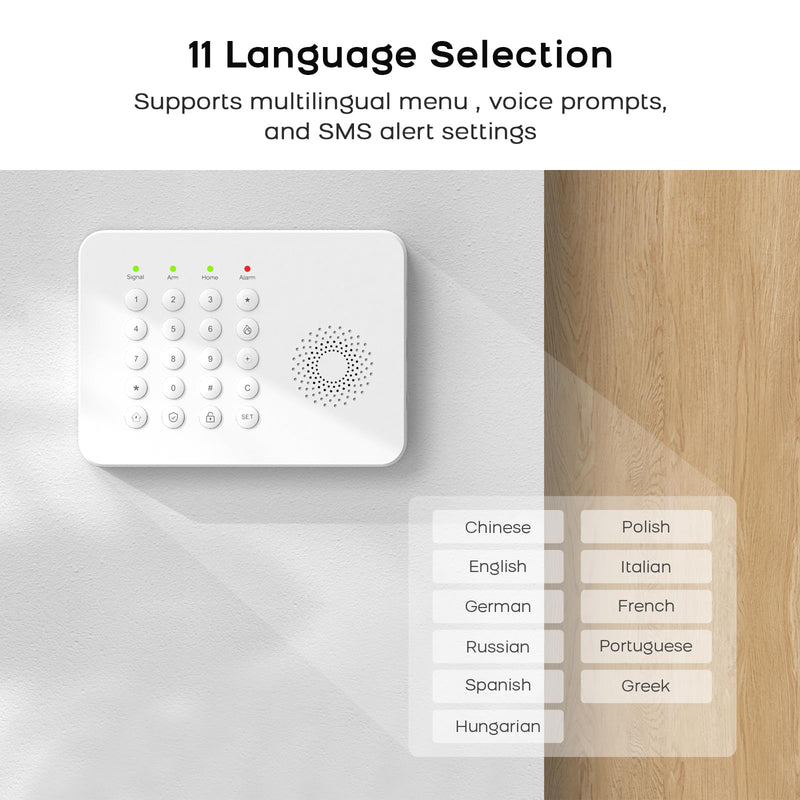 [AUSTRALIA] - LWOHSI Home Security Systems,Wireless DIY Burglar Alarm Kits,Smart Home Alarm System with Window/Door Sensor,PIR Motion Detector,Voice Control with Alexa and Google,4G SMS/Tuya App Alerts (A02F-US-C) A02F-US-C 
