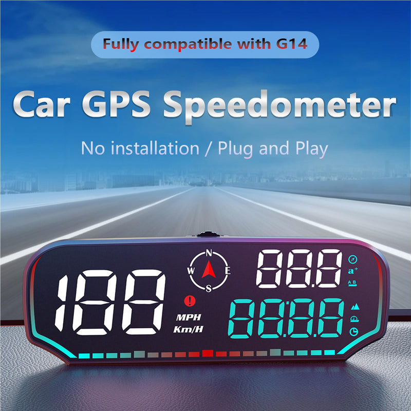 GPS Speedometer Heads Up Display for Car - Hud LCD Display with Overspeed Fatigue Driving Alarm - Mph Digital Speed Compass Altitude - Universal Vehicle Compatibility