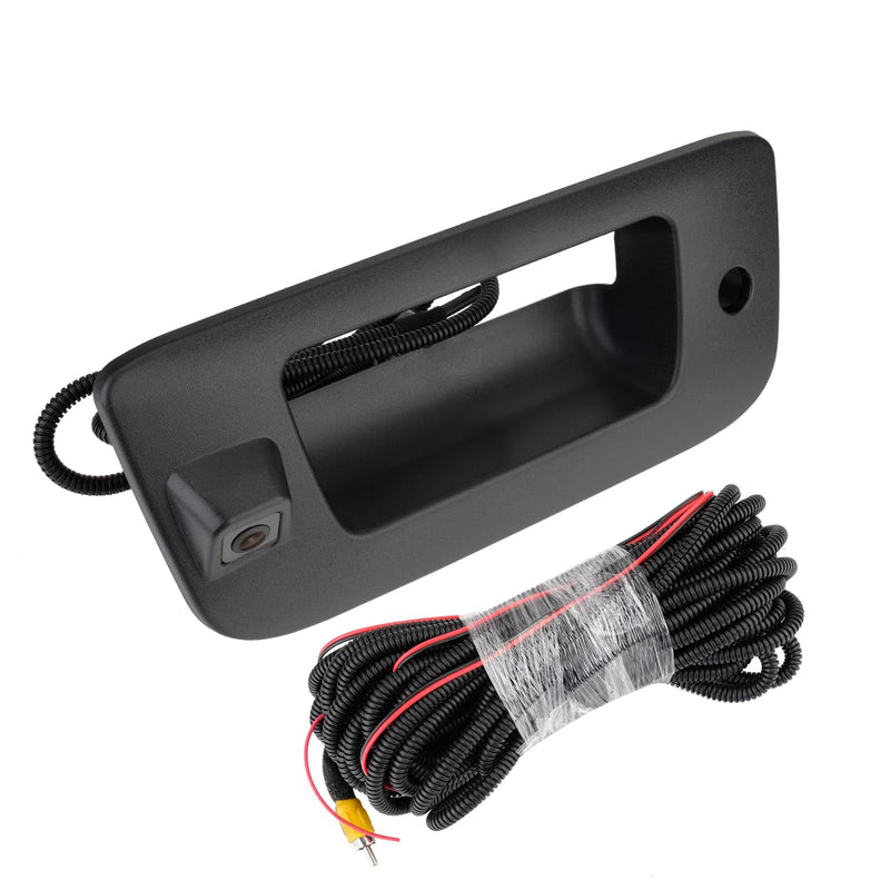 Tailgate Handle Backup Camera Compatible with 2007-2013 Chevrolet Silverado/GMC Sierra 1500 2500 HD Pickup Reversing Backing Camera Handle Tailgate Lock RCA Connector Replaces # 22755304