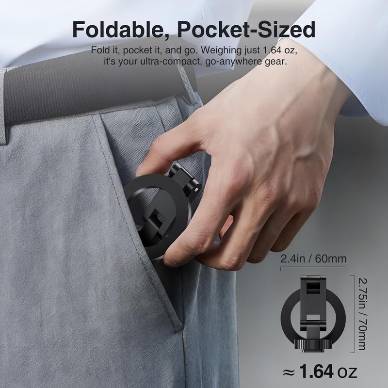 [AUSTRALIA] - elitehood Magsafe Tripod Mount Adapter with 1/4” Screw & Hot Shoe, Lightweight Compact Cell Phone Tripod Mount for Camera, iPhone Camera Holder with Dual Hinges for iPhone 17 16 15 14 13 Series 