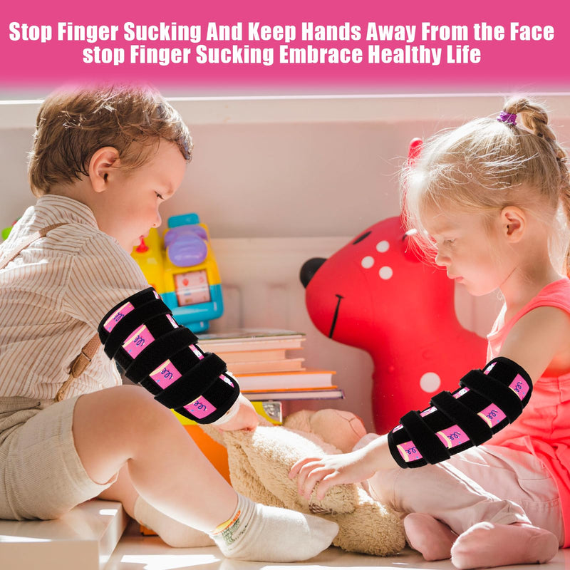 2 Pcs Thumb Sucking Deterrent, Pink Lamb Elbow Thumb Guard for Thumb Sucking, Nail Biting Treatment for Kids Prevention Anti Nose Picking for Boys Girls Finger Sucking Preven