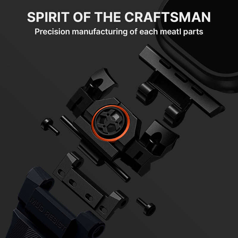 Bandletic Sport Bands Compatible with Apple Watch Ultra 3 2 1 49mm Band Men | Soft Silicone Strap with Screen Protector, Stainless Steel Connector, Only Fit for iWatch Ultra 49mm bands, Black/Black