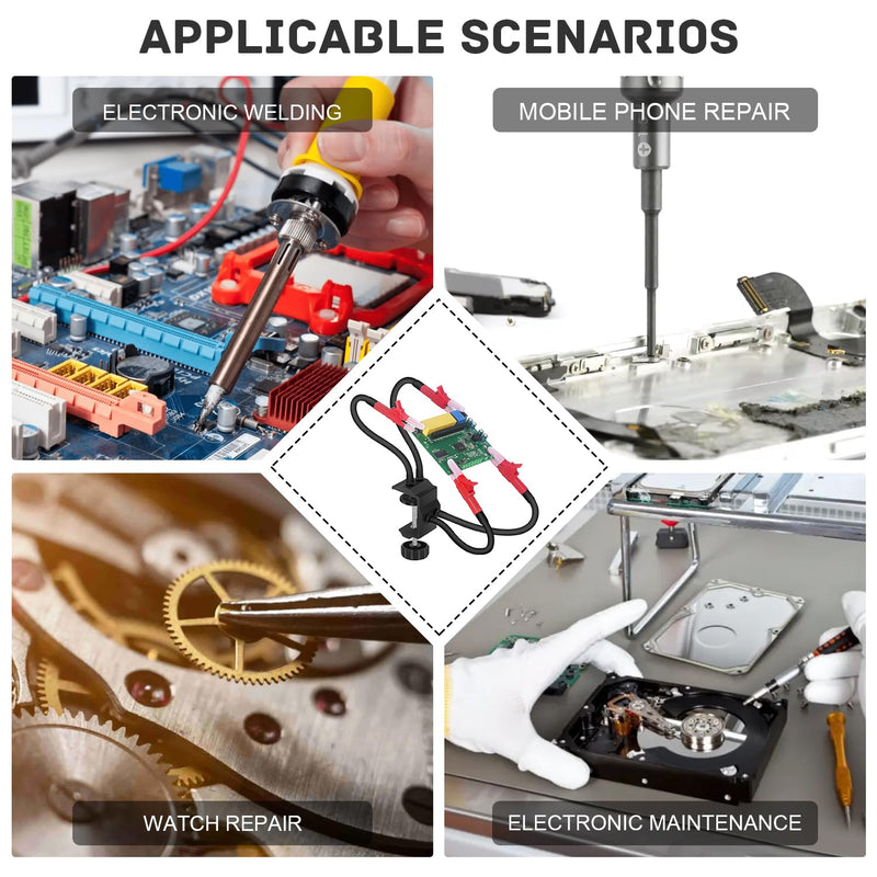 Soldering Aid Third Hand, Easy to Use, Soldering Aid Can Be Rotated 360 Degrees Freely, Soldering Holder, for Soldering Stations, PCB Stand, Electronics Work (Average Size) Durchschnittsgröße
