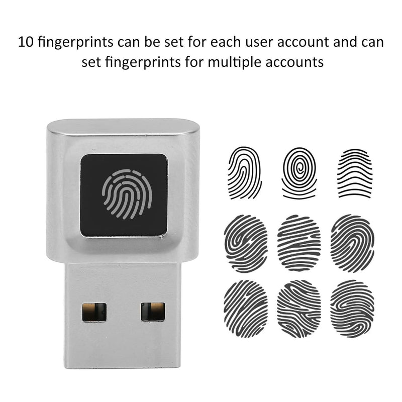 [AUSTRALIA] - USB Fingerprint Reader, Mini Fingerprint Scanner Window Hello Biometric Finger Print Reader Sensor for PC Laptop Computer, 360 Degrees Touch Fast Matching 