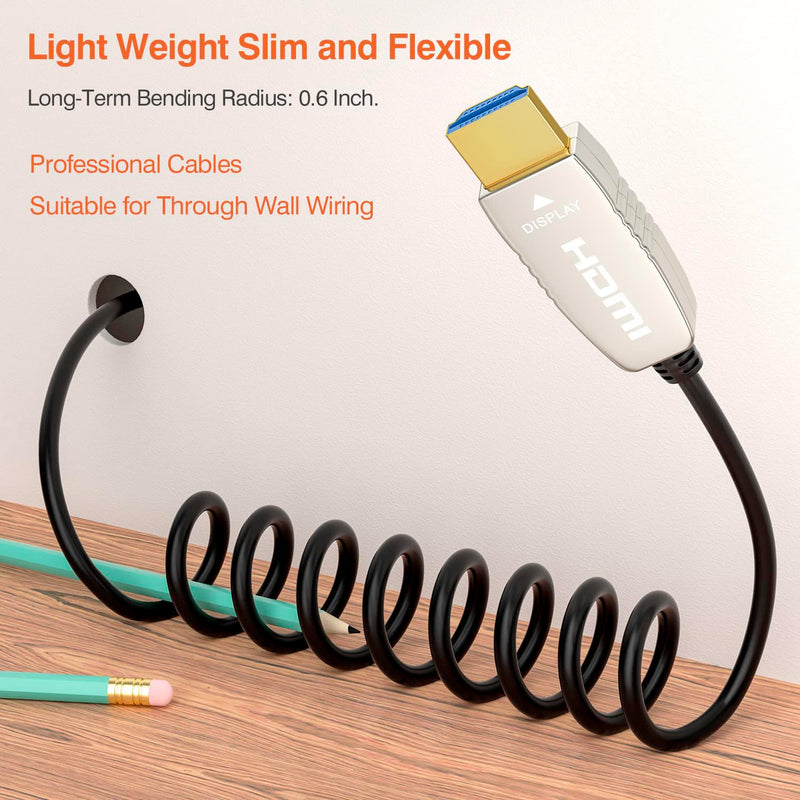RUIPRO 4K HDMI 2.0b Fiber Optic Cable, 4K@60Hz, HDR ARC, Ultra Slim 50FT | Fiber Optic Technology Reduces Interference Compared with Copper Cables for Reliable 4K Gaming and Home Theater