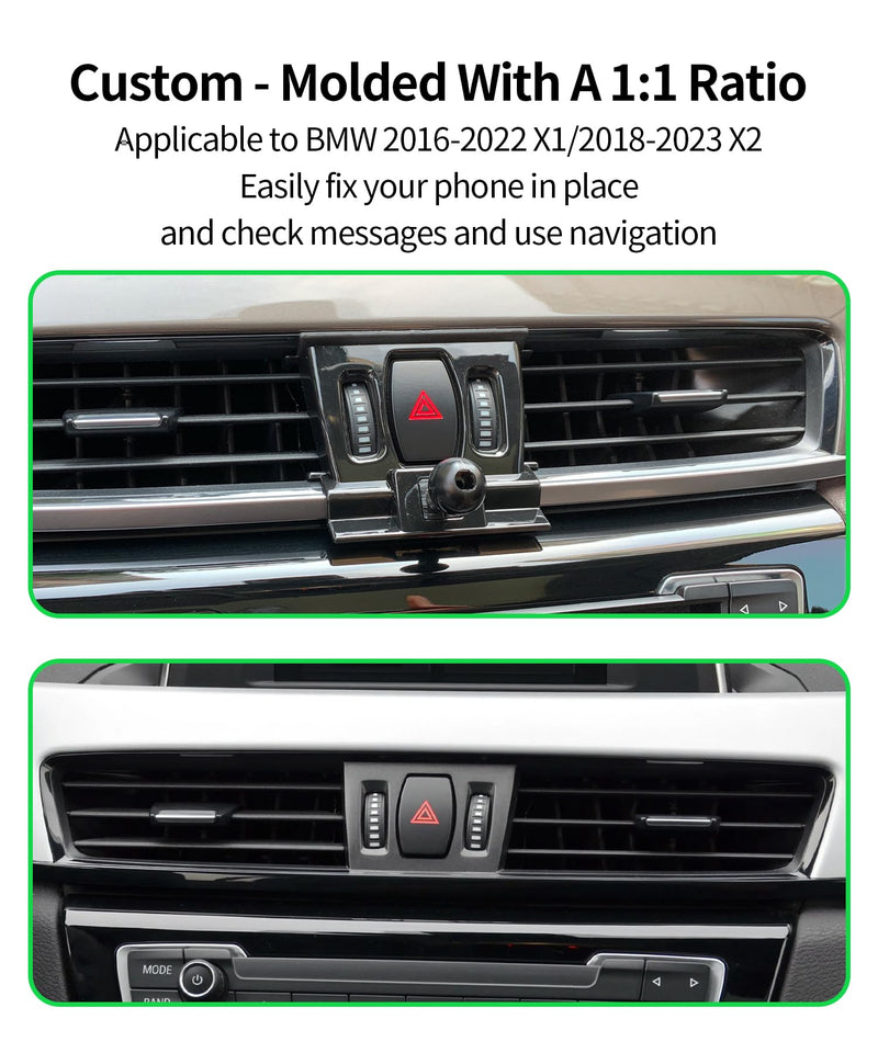 15W Wireless Charging Car Phone Holder for BMW X1 2016-2022,X2 2018-2023 | Magsafe Accessories Fast Charging Magnetic cell phone Holder Clip Compatible with iPhone Android, 3D Fit Vehicle Phone Stand