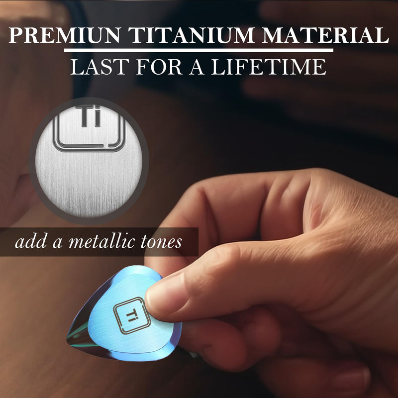 Ti-Geek Premium Titanium Guitar Pick 2.8mm Thickness, Metallic Silver for Metallica, Bass, Electric Guitar No-Slip Grip, Wrist Band, Lifetime Durability - Perfect for Guitar lover 1PackMetallic Silver