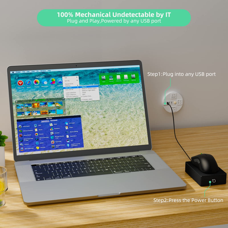 Stageek Mouse Jiggler, Mechanical 100% Undetectable by IT,Mouse Mover with On/Off Switch, Simulates Mouse Movement and Prevents Computer from Going into Sleep, No Software Needed, Plug &Play