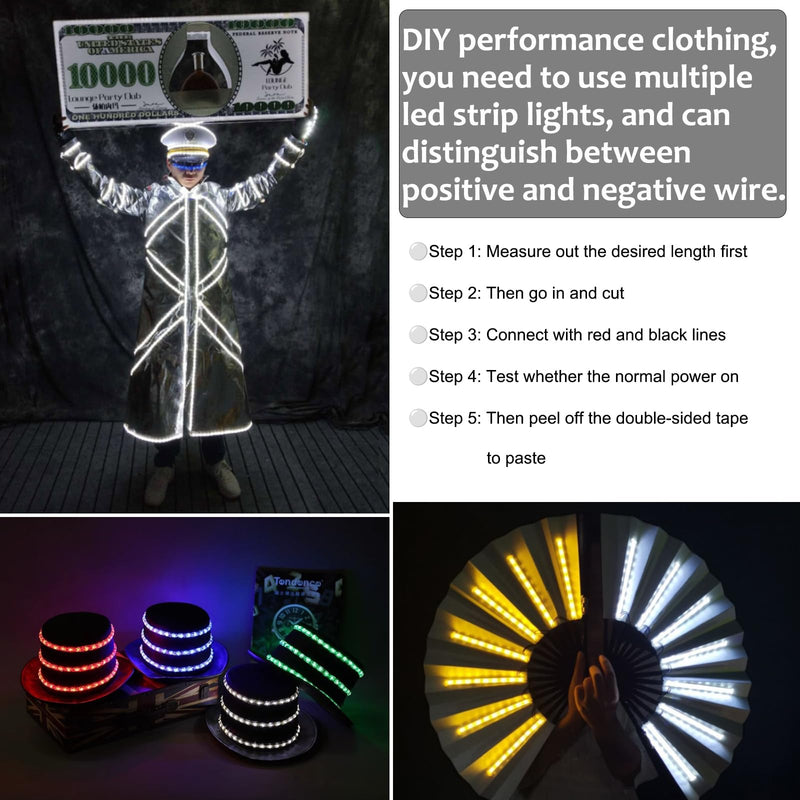 Battery Powered Led Strip Lights, Warm White, with Remote, 13.2ft, 240LEDs Dimmable, Timer, Cuttable Suitable for Bathroom, Fish Tank, Marriage, Kitchen, Waterproof. Warm white/13.2ft