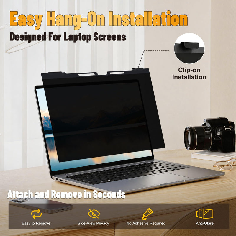 14 Inch Hanging Laptop Privacy Screen, Blue Light Filter, Anti-Glare | Hanging Laptop Privacy Screen With Anti-Glare And Eye Protection For 14" 16:9 & 16:10 Laptops. 14 Inch