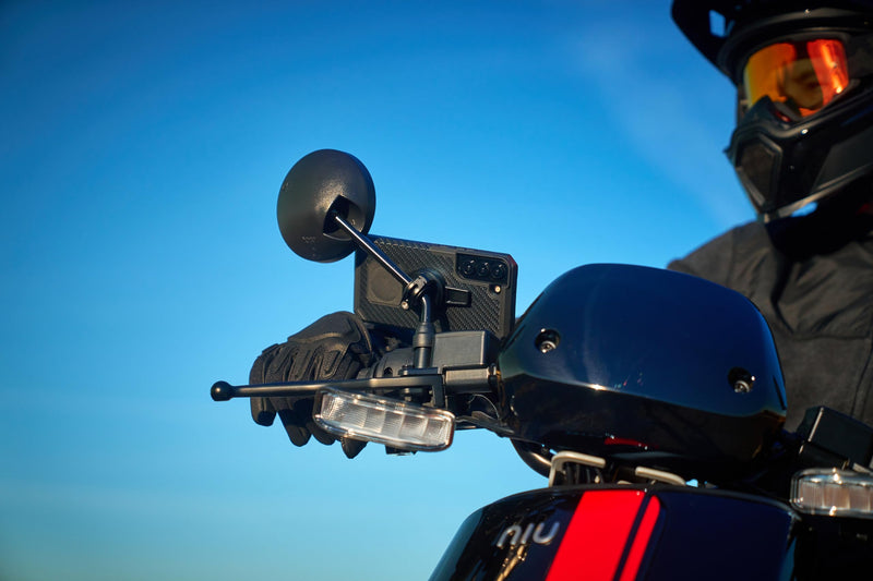 Rokform - Small Bar Mount, Scooter Mirror Mount, for 10mm - 16mm Handlebars, Designed Twist Lock iPhone, Galaxy, Pixel Cases or Universal Adapter (Black) Black