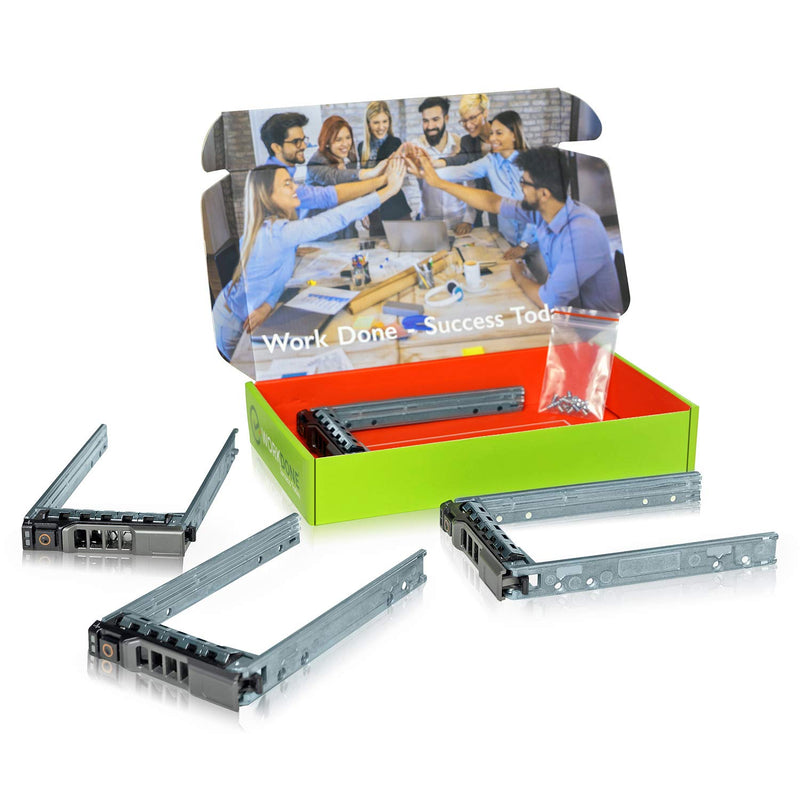 WorkDone 4-Pack - 2.5" Hard Drive Caddy G176J Compatible for Dell PowerEdge Server - T440 T640 R330 R430 T430 R630 T630 R730 R830 R930 R320 R420 and More - Hot-Swap Tray - Setup with Detailed Manual